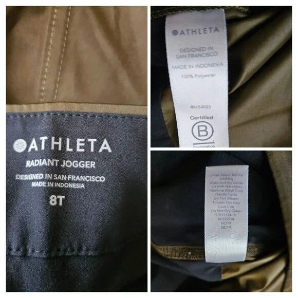 Athleta Radiant Jogger Pants Tapered Leg Zip Ankle Shiny Women Size 8 Tall - Picture 11 of 11